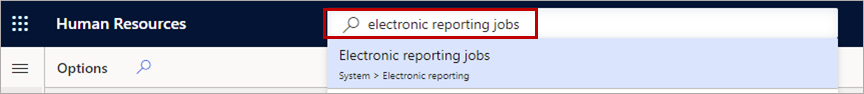 Searching for the Electronic reporting jobs page.