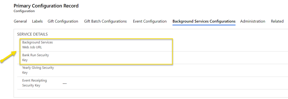 Complete the bank run Service Detail fields.