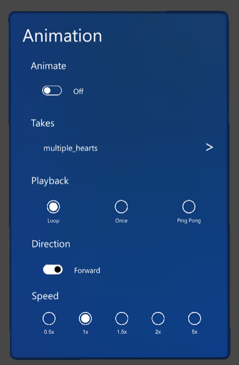 Animation dialog box