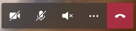 Screenshot showing the call controls in Teams mobile.