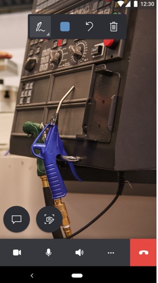 Screenshot of the technician's mobile app call.