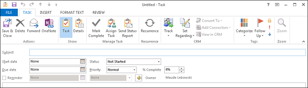 Track Tasks dialog box in Dynamics 365 apps.