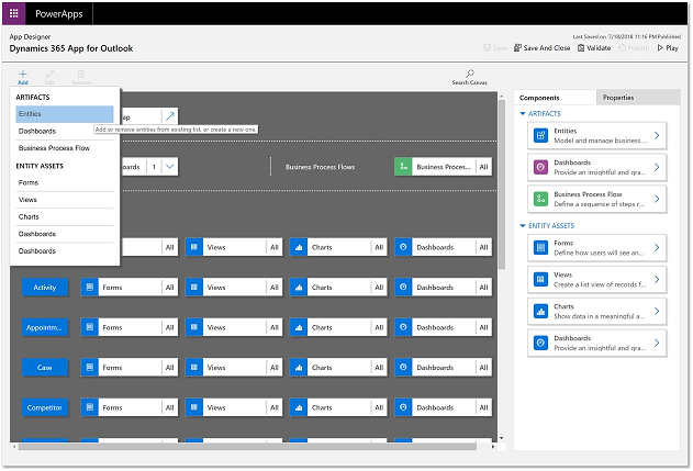 Select tables to enabled on the My Apps page.