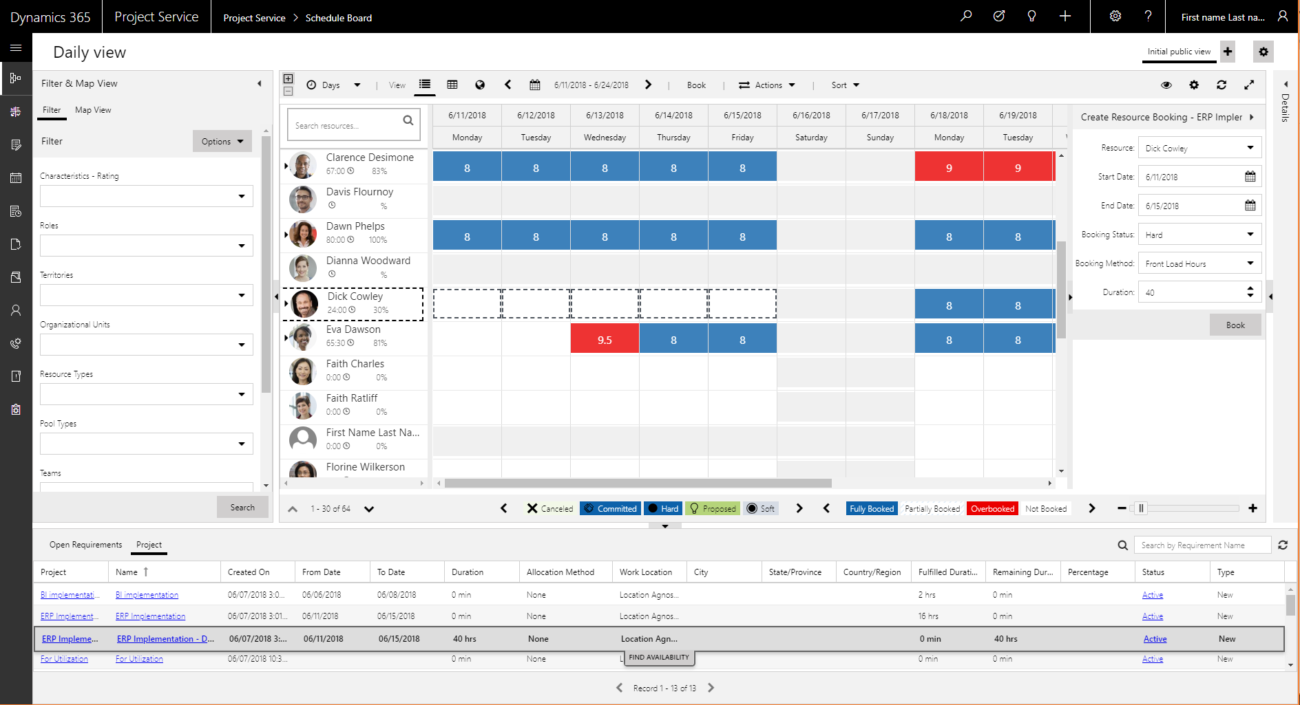 Multiple cells selected for a resource.