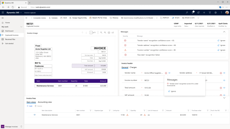 Invoice capture