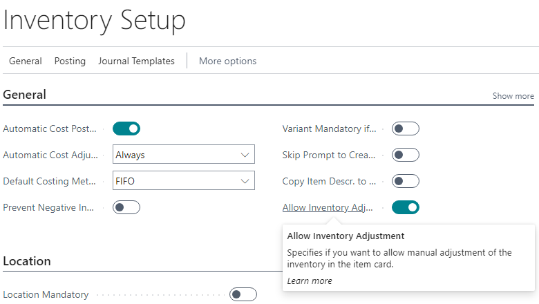 Allow Inventory Adjustment