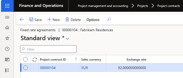 Screenshot showing a fixed rate agreement for a currency