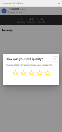 Call quality survey