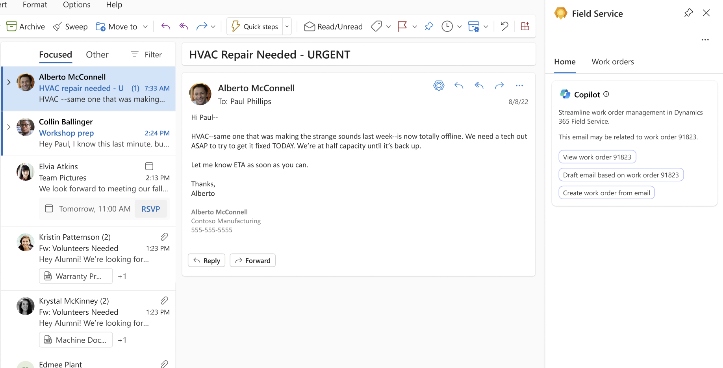 Copilot assisted email responses