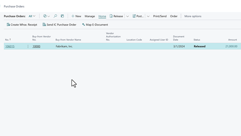 Mapping purchase order with e-document