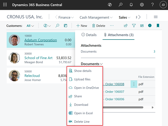 Shows new attached Documents FactBox.