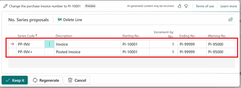 Shows No. Series proposals generated by Copilot.