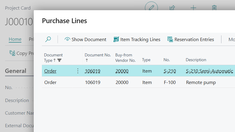 Purchase Lines