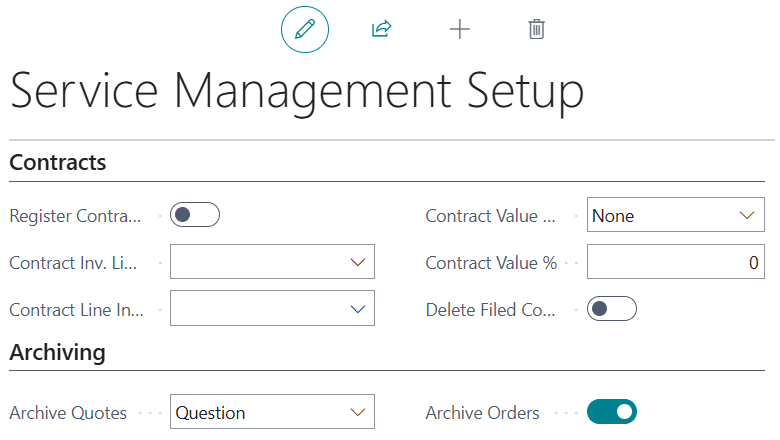 Service Management Setup