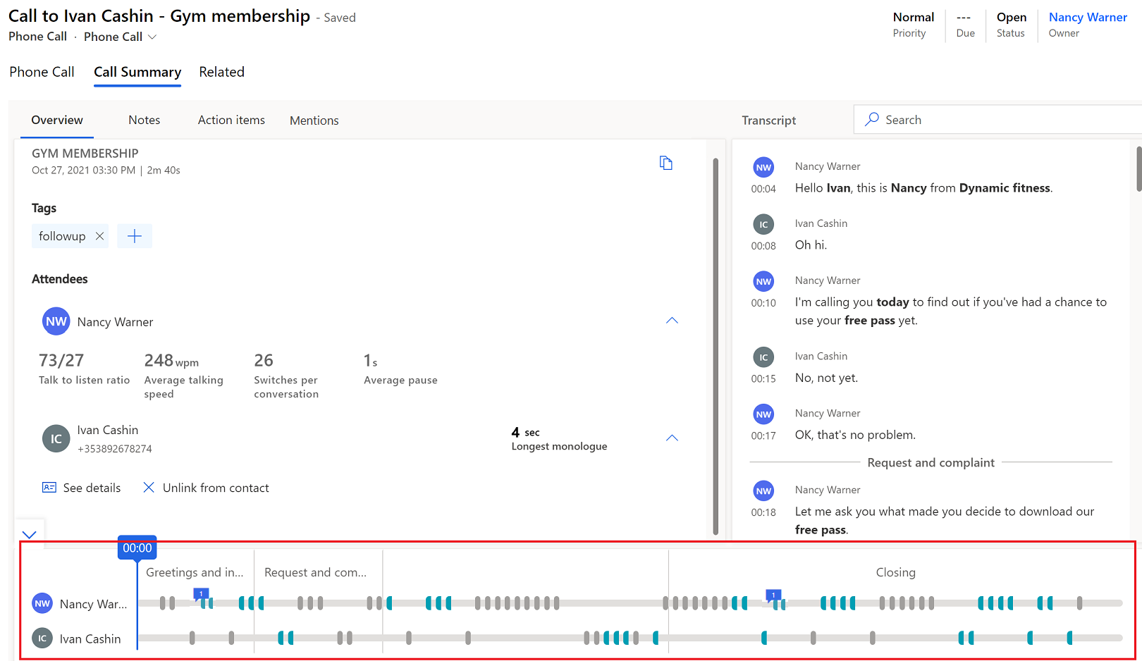 Playback timeline with segmentation