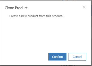 Confirm cloning of product