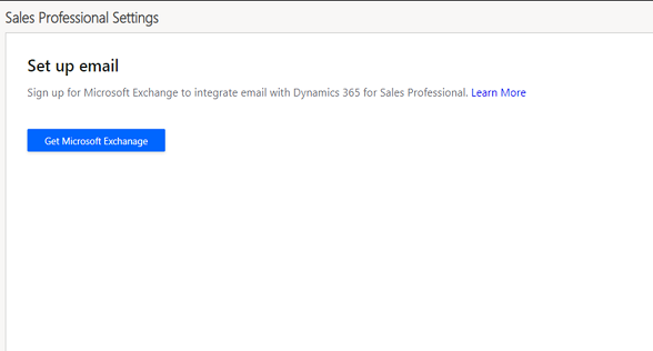 Screenshot of the link to sign up for Microsoft Exchange.