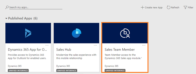 Screenshot of the Sales Team Member app.