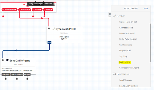 Screenshot of the Fork Stream widget.