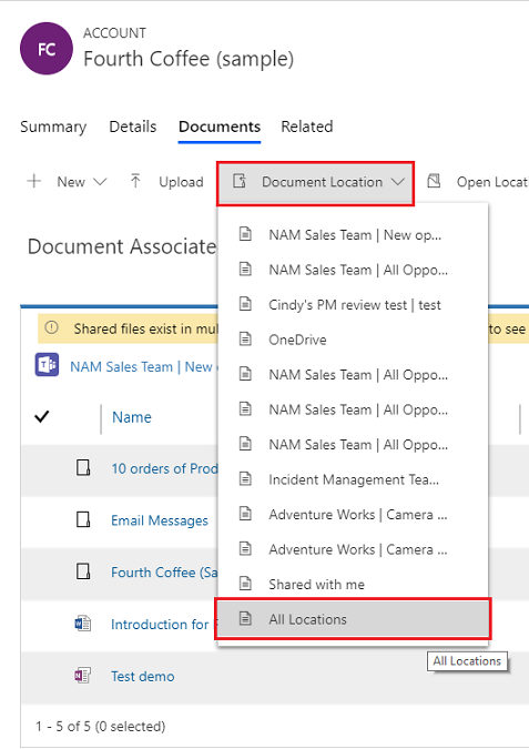 Select document location.