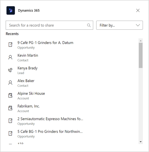 Screenshot of searching for a record using advanced search.