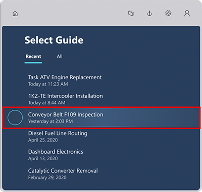 Open the guide on HoloLens.