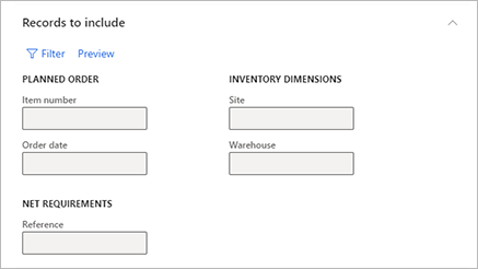 Records to include FastTab on the Planned order firming dialog box.