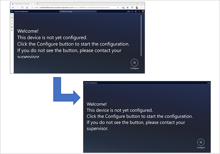 Standard vs. full-screen interface.