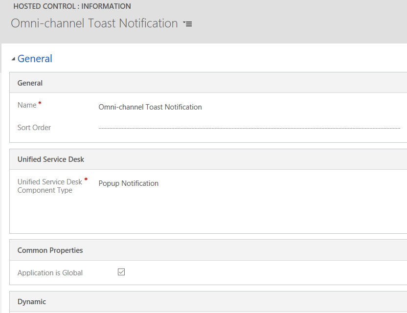 Omnichannel toast notification hosted control.