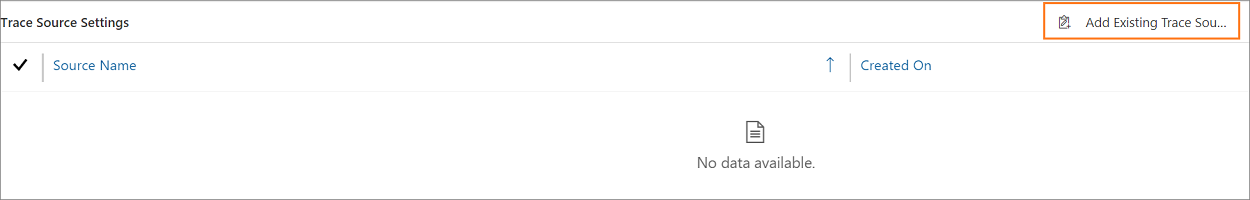 Select Add Existing Trace Source Setting.