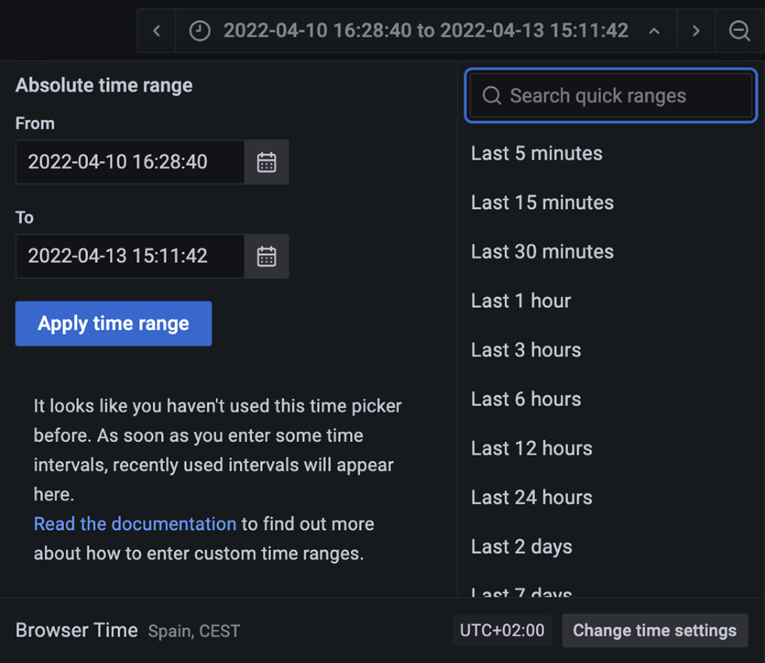 Image of time range picker.