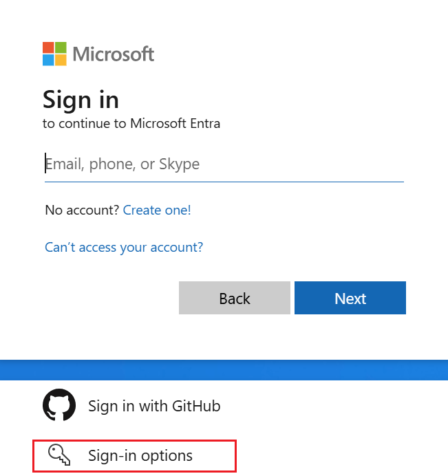 Screenshot of the sign-in Microsoft in Microsoft Authenticator for Android devices.