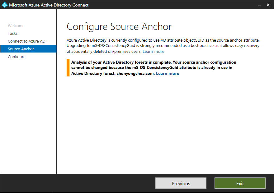 Enable ConsistencyGuid for existing deployment - error