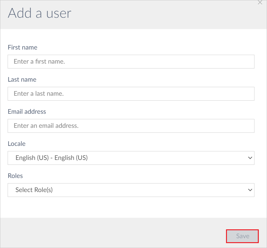 Screenshot for user fields.