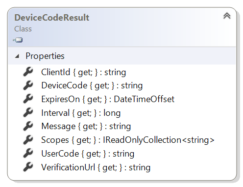 DeviceCoreResult class