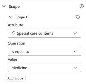 Screenshot showing the Scope section of the Definition pane.