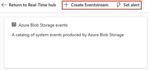 Screenshot that shows the Actions section of the Azure blob storage events detail page.