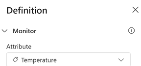 Screenshot showing the Monitor section of the Definition pane.
