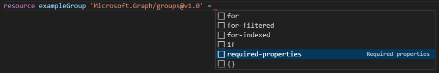 Screenshot of adding required properties.