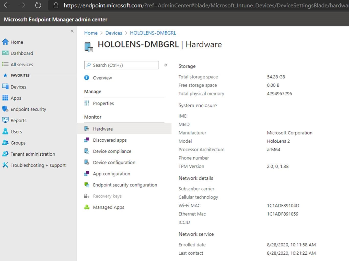 MAC Address via Intune.