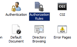 Image of Home pane with Authorization Rules highlighted.