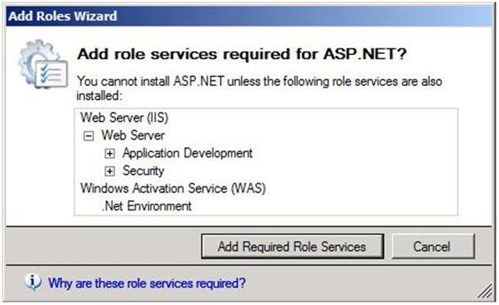 Screenshot of the Add Roles Wizard dialog box.