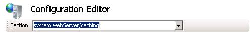 Screenshot of Configuration Editor Section combo box. system dot web Server is selected.