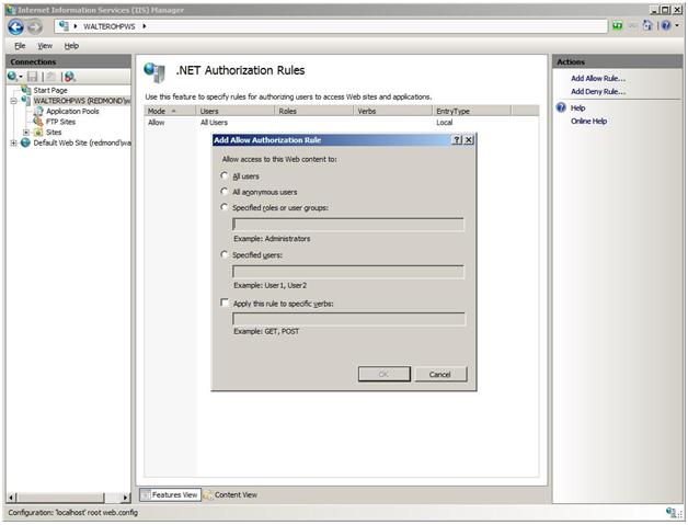 Screenshot that shows the Add Allow Authorization rule dialog box.