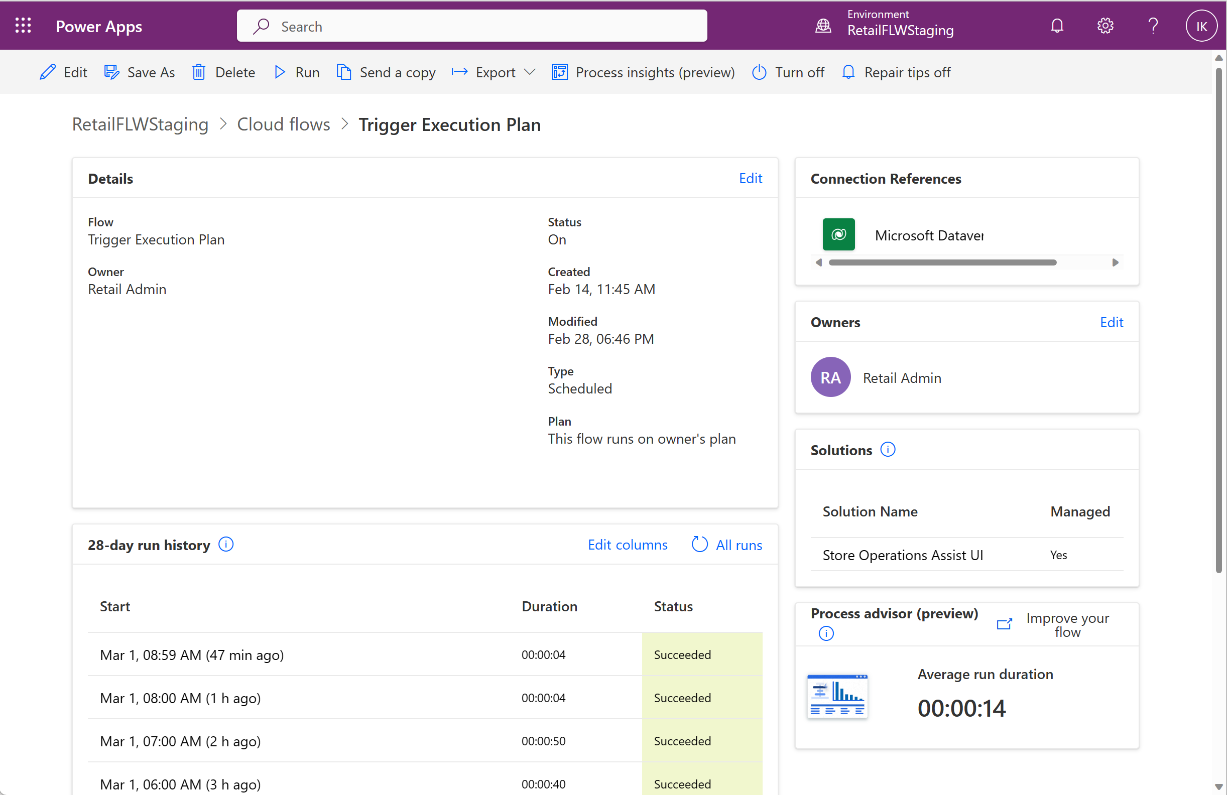 The image shows the succeeded plan status.