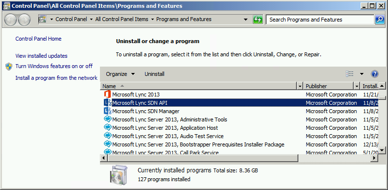 Lync Dialog Listener Control Panel