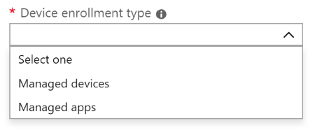 Device enrollment type