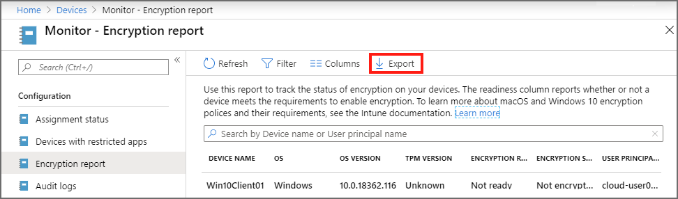 Export details