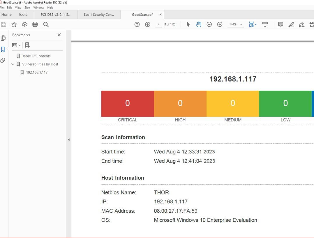 PDF vulnerability report.