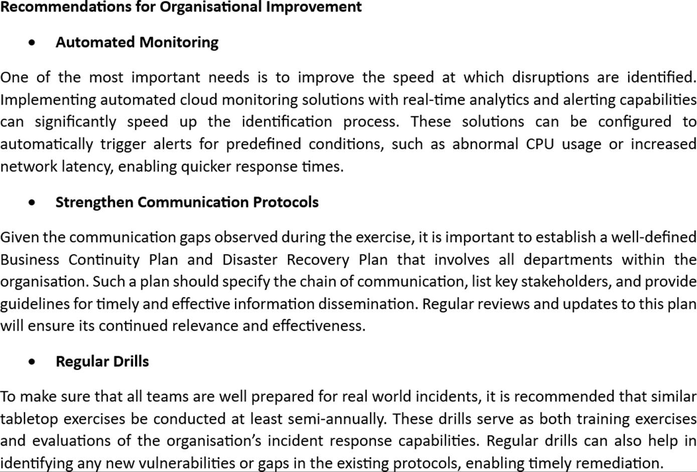 Disaster recovery plan document.